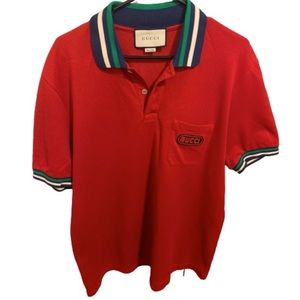 Red Gucci Polo Men’s Shirt. Offer not negotiable.